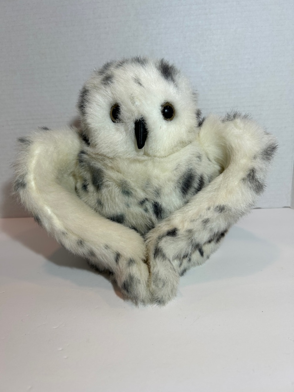 Folkmanis Hand Puppet with Rotating Head Plush Snowy Owl Velcro Wings